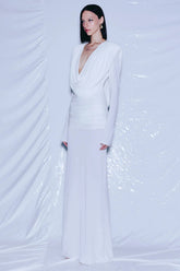 Draped Cowl Neck Maxi Dress